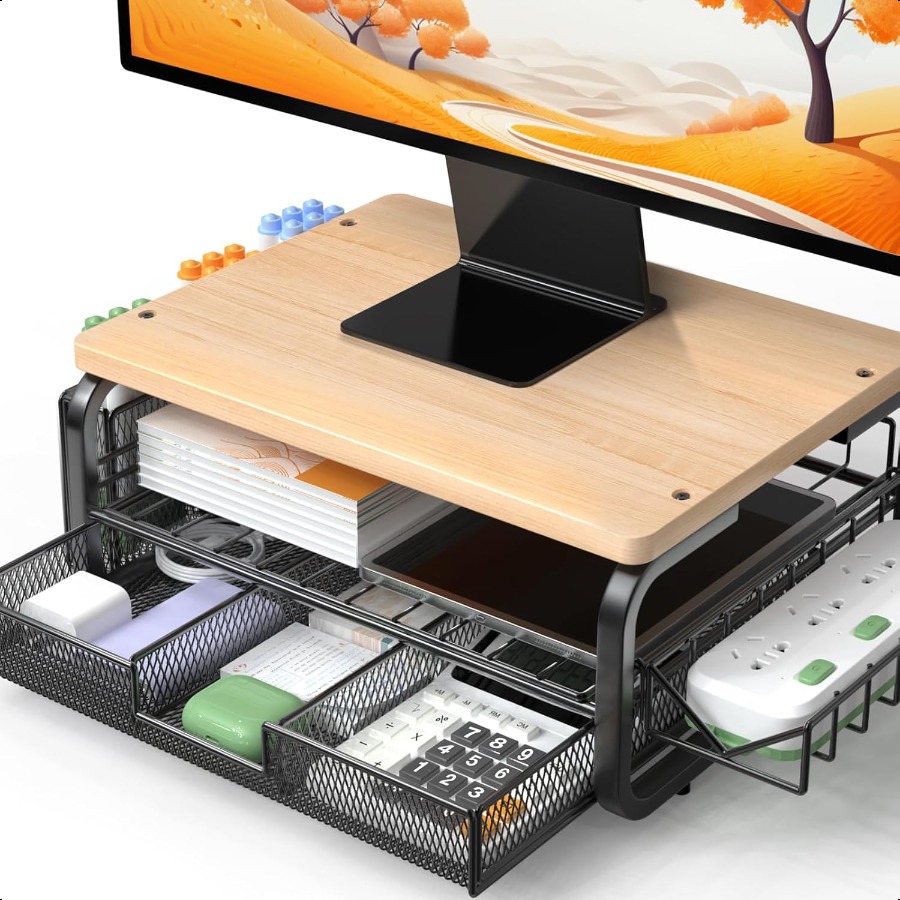 Monitor Riser Stand - حامل شاشة خشبي عالي الجودة، حامل