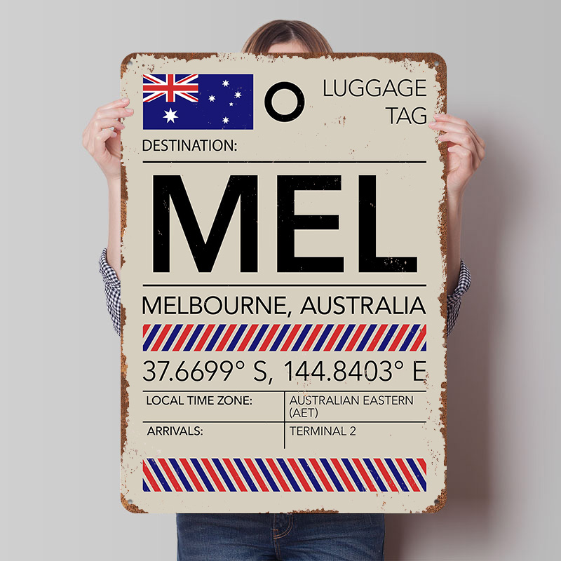 Home Office Australia - لافتة معدنية مطبوعة مخصصة لمطار ملبورن