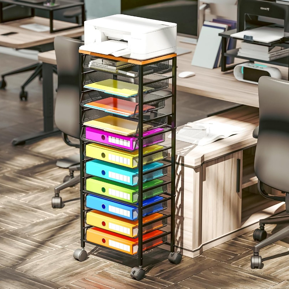 عربة ملفات متحركة ذات 12 طبقة  - مراجعة Rolling File Cart وسعره