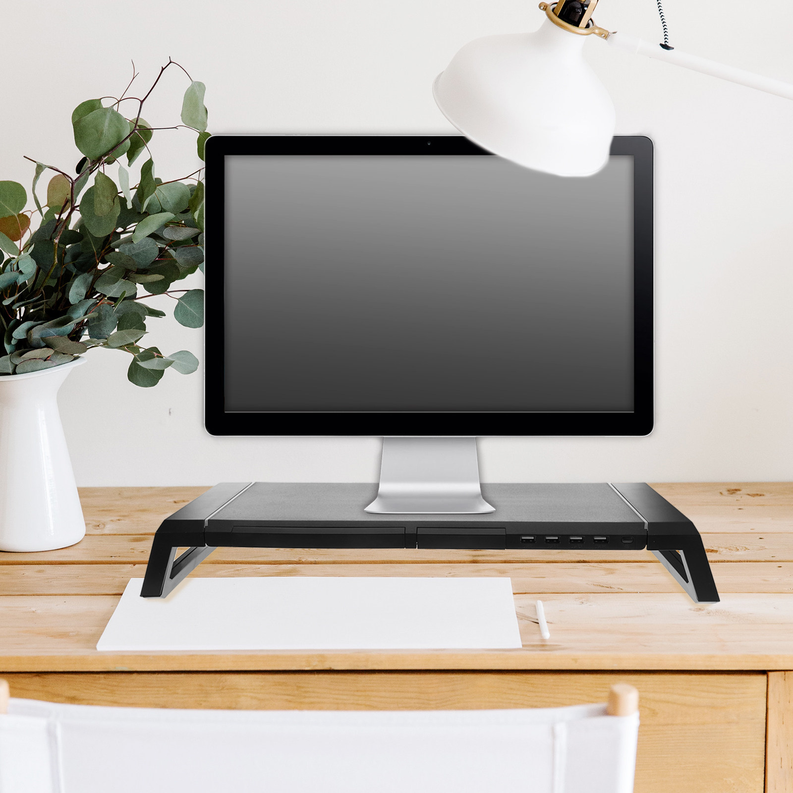 حامل شاشة الكمبيوتر مع منفذ شح - مراجعة Monitor Riser Stand وسعره